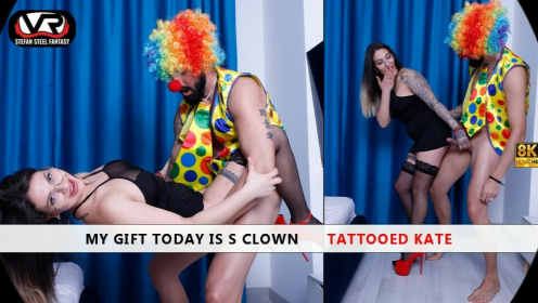 Tattooed Kate in Wild Clown Fantasy VR