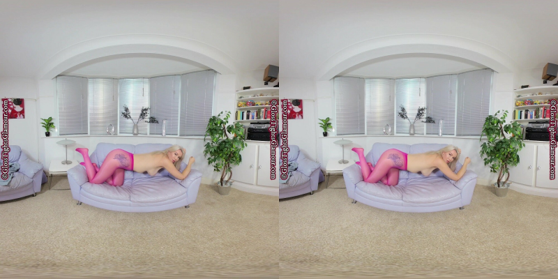 Nicky Phillips Grey Dress With Pink Glossy Legwear - Image 7