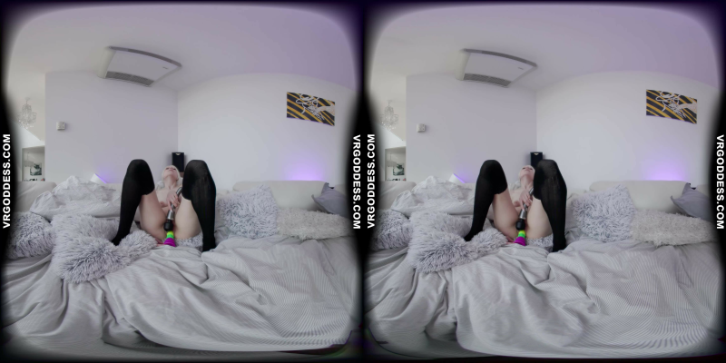 Lily Angelic Solo Play with Rainbow Dildo in VR - Image 7