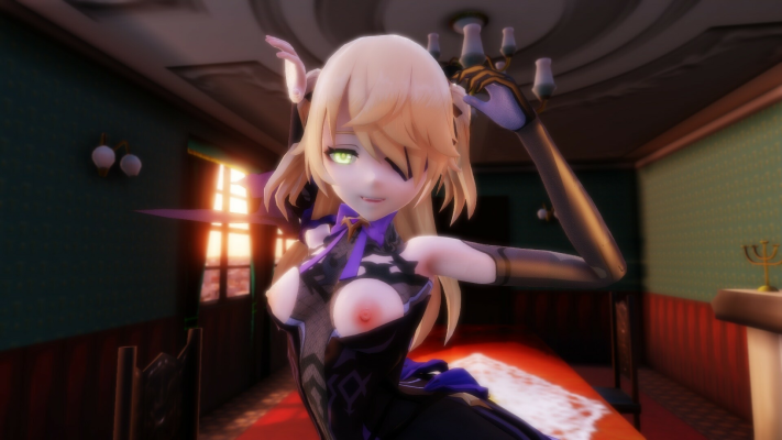 Fischl Fucked Hard on Table - Genshin Impact XXX - Image 1