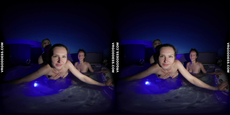 Three Of The Hottest Models Late Night Lesbians Playing In Rooftop Jacuzzi Lea Rebeka Ruby Melonie - Image 4