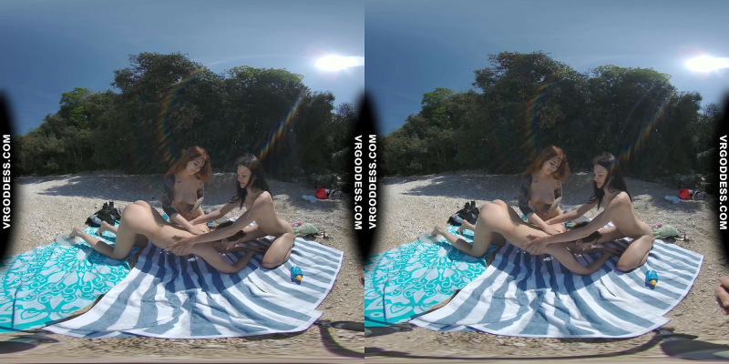 3 Babes Naked On Vacation Beach Picnic Playing Frisbee Searching For Shells And Bubble - Image 6